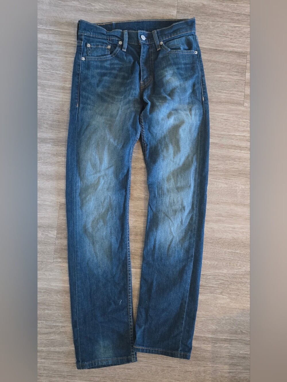 Levi's Straight Fit Blue Washed Denim Jeans